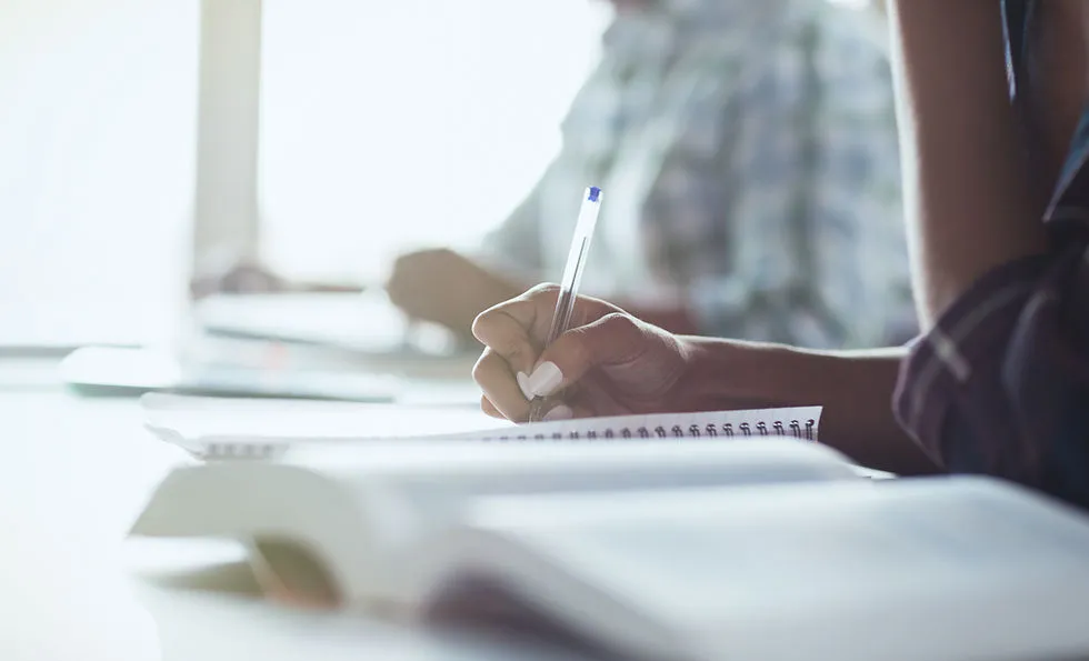 Adult students studying