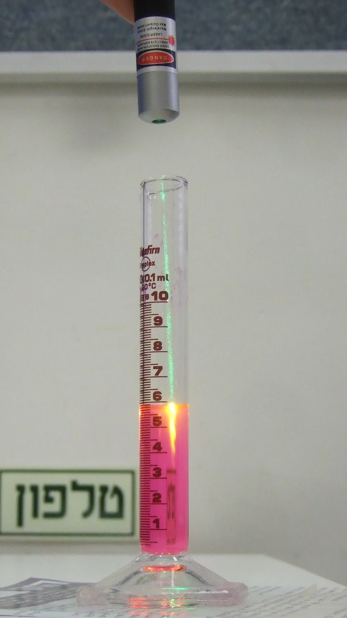 Beer-Lambert law demonstration with cuvettes of different concentrations showing proportional light absorption